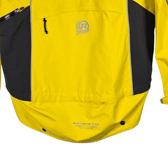 REI Novara Jacket Mens Small Yellow Black Cycling Wind Rain Reflective Bike Ride - Picture 12 of 12